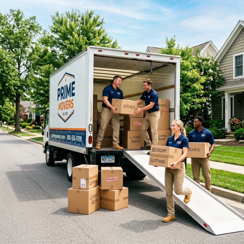 Movers loading truck